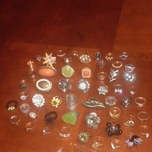 Custom Costume Silver and Gold Women's Ring Collection 54pcs